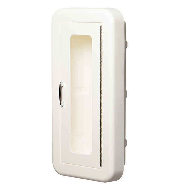 5-10 lb. Semi-Recessed Cabinet, White