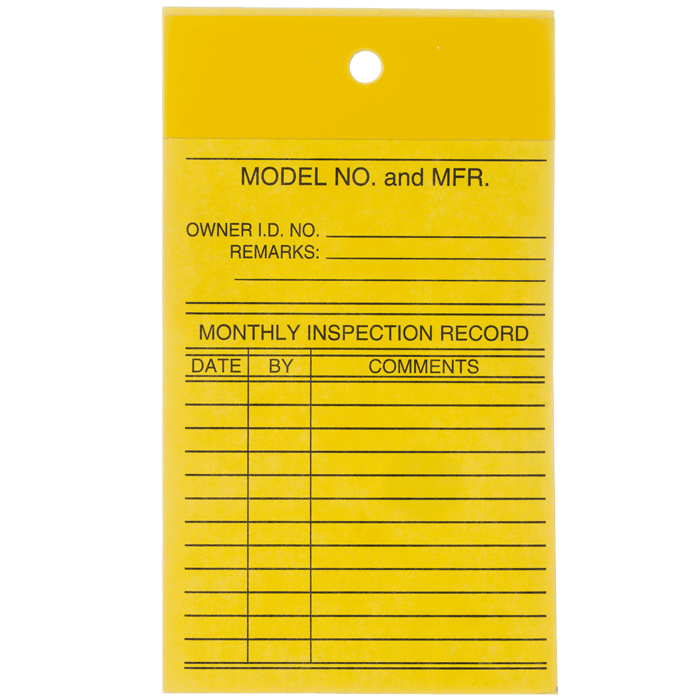 English Blank Service Tag, Yellow